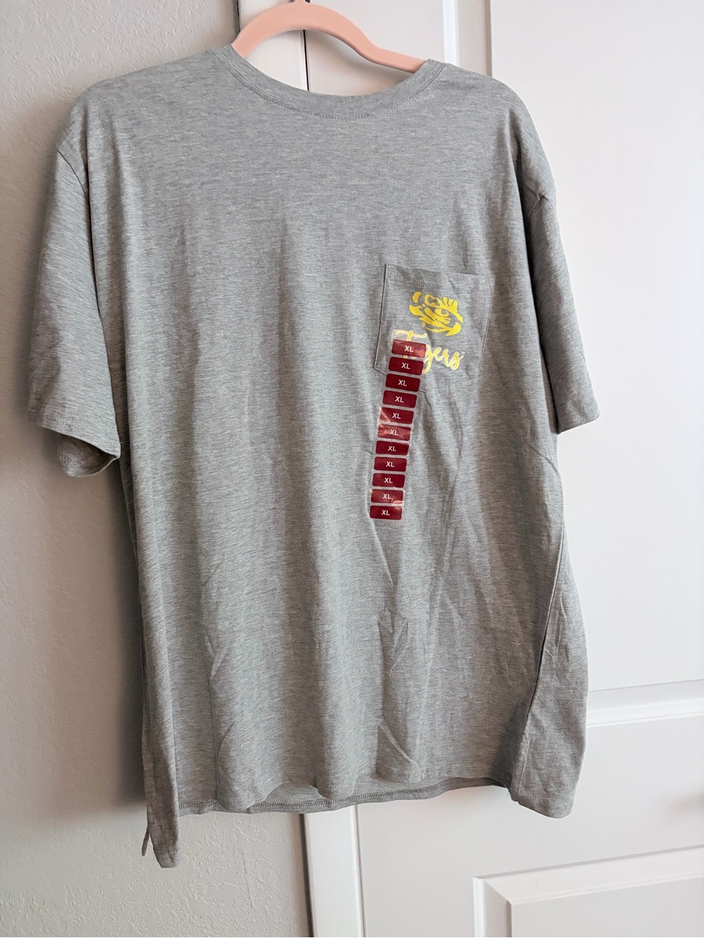 Fanatics Gray Short Sleeve Tee with Yellow Chest Graphic